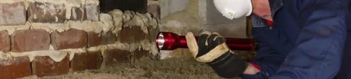 Pest control technician inspecting a crawl space for ant activity and entry points in Scottsdale, AZ